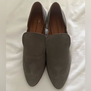 Lucky Brand Womens Size 8.5 Merlyin Gray Leather Slip-on Loafers